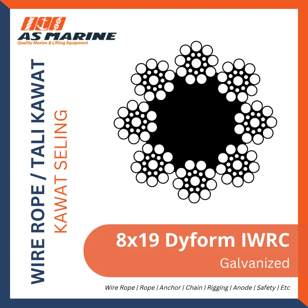 Wire Rope 8x19 Dyform IWRC Galvanized